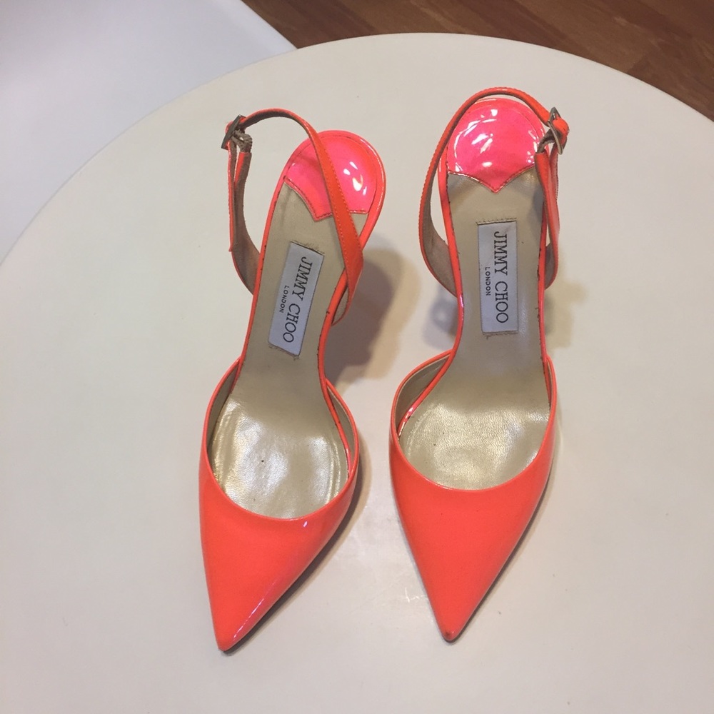 🎉SOLD on M!! Jimmy Choo Tarida Neon Patent - Picture 2 of 8